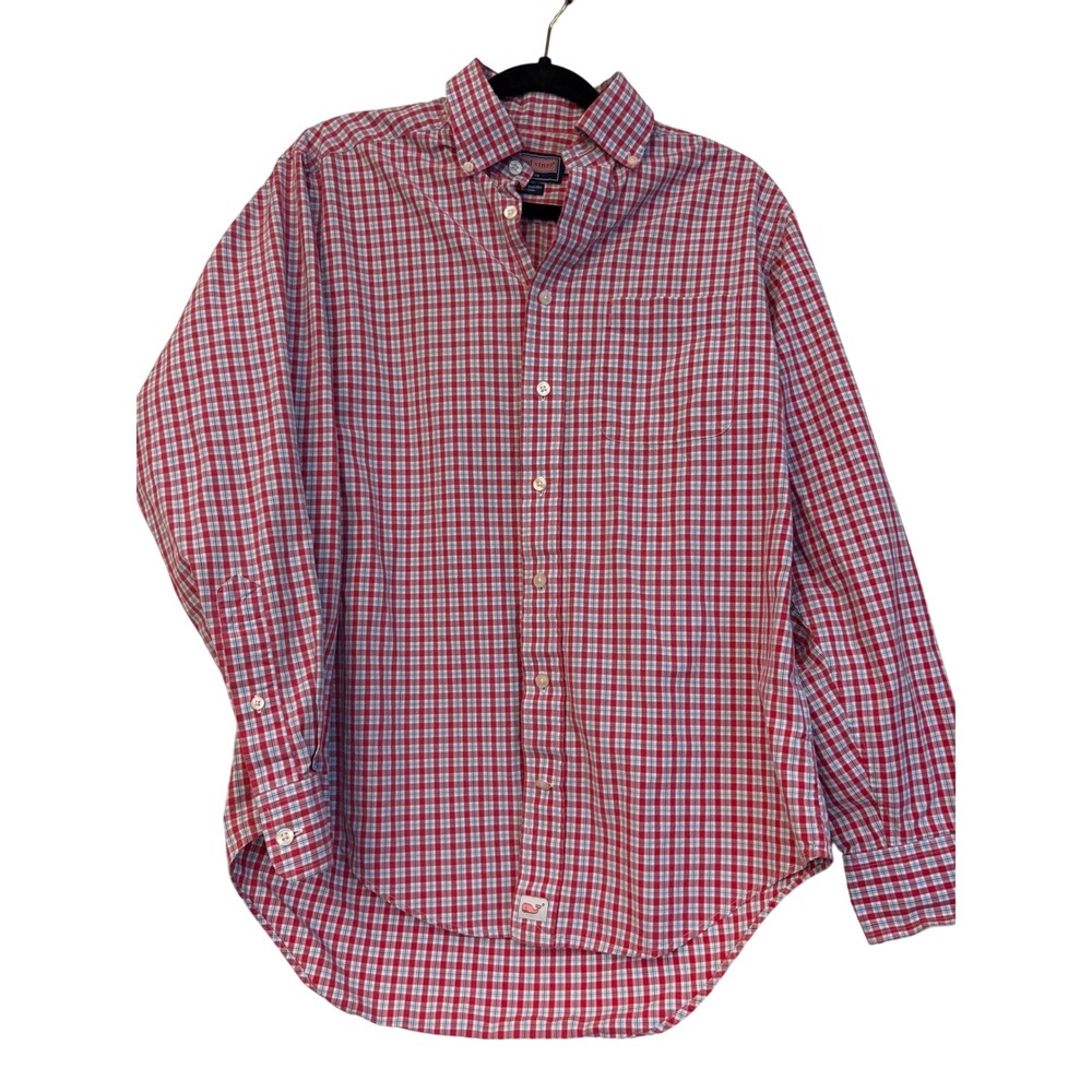 Vineyard Vines Murray Shirt Mens Small Red Plaid Long Sleeve Button Down Cotton